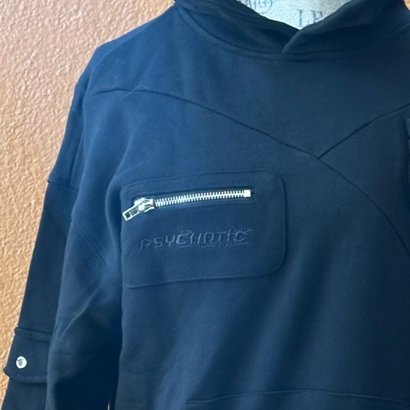 Tamed Psychotic Black “Utility Tech”Hoodie Men’s Medium New Without Tags! - Picture 8 of 16